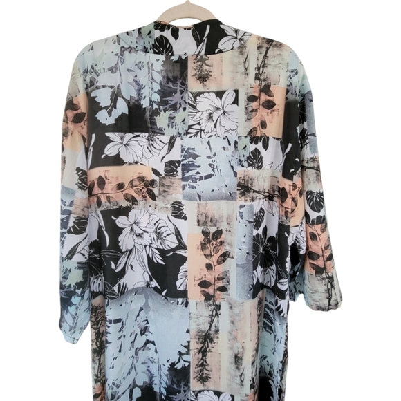 Tolani Kimono Duster‎ Cardigan OS Grace Floral Tropical Multicolor Lightweight - Picture 4 of 11